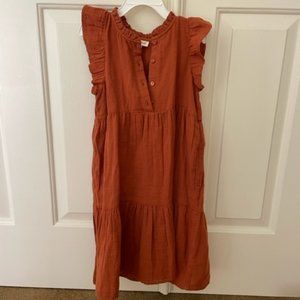 Girls Cat and Jack Size 6/6X  Rust Three Tiered Tunic Style Dress